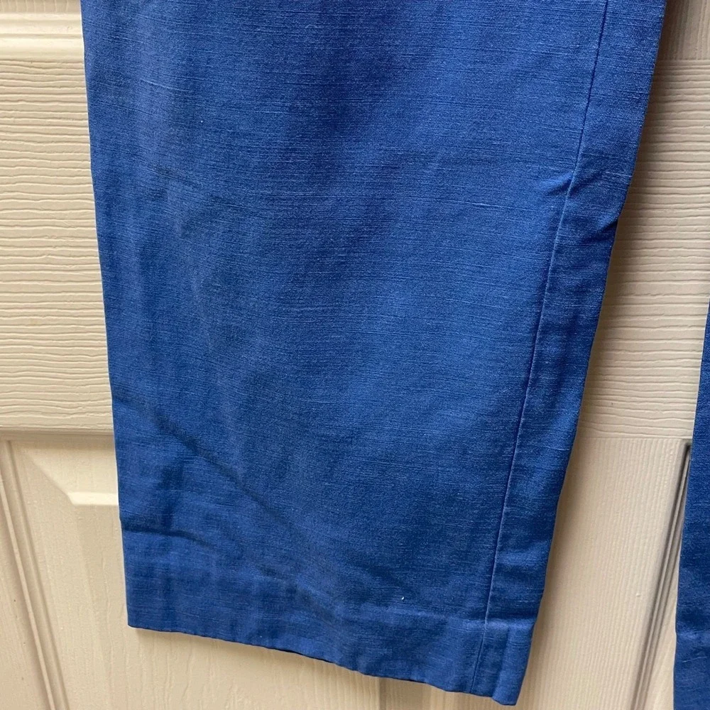 Preston & York Women's Size 6R French Blue‎ Linen Blend Pants Wide Leg 28x30